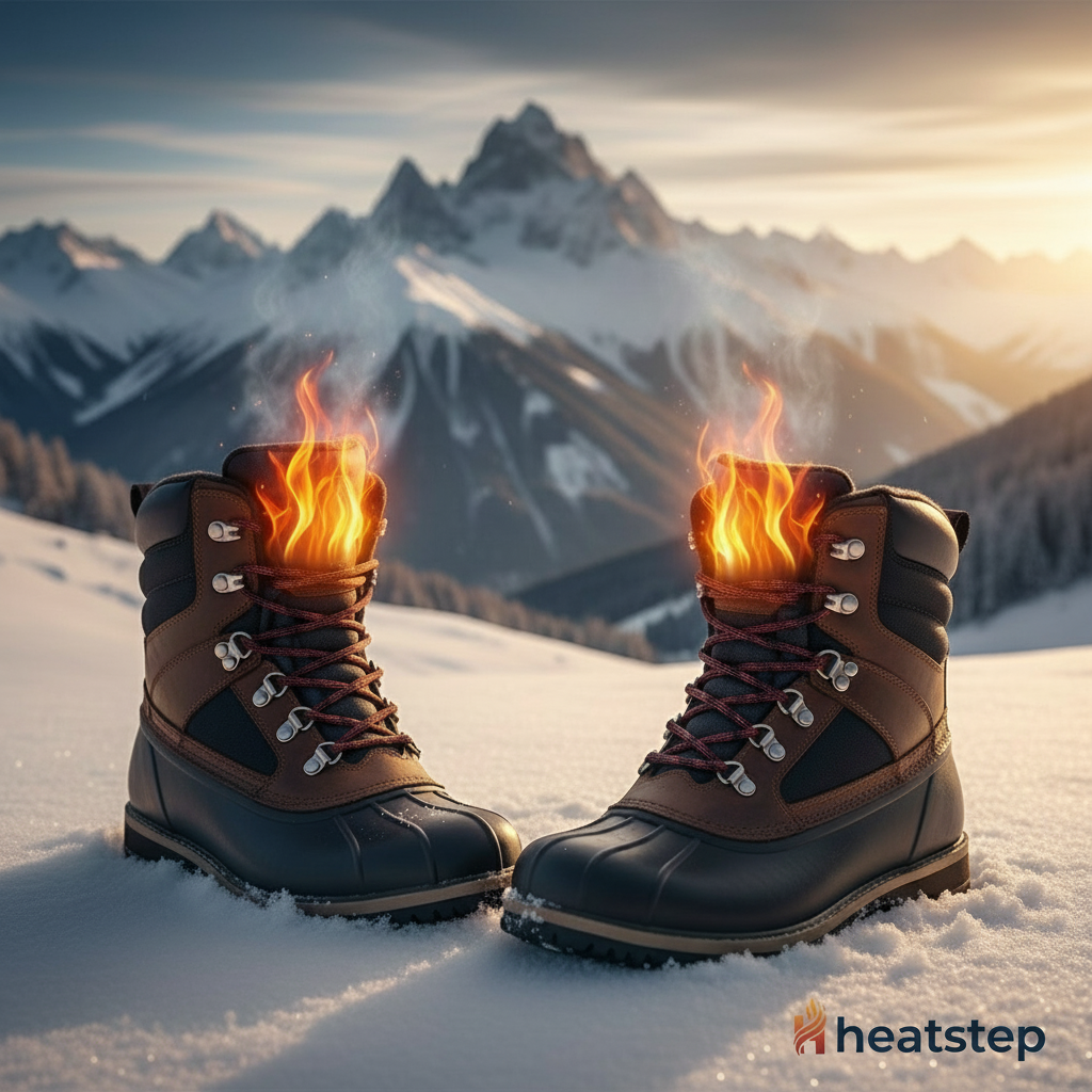 Podgrzewane wkładki zimowe HEATSTEP - logo w prawym dolnym rogu